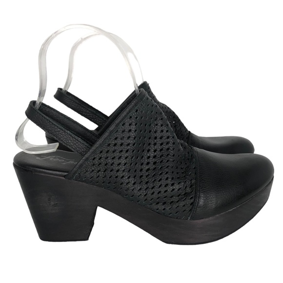 Free People Logan Perforated Leather Wooden Platform Clogs - Picture 4 of 12